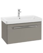 VAGAR Wall Hung 80cm Single Drawer Vanity Unit - Matt Khaki