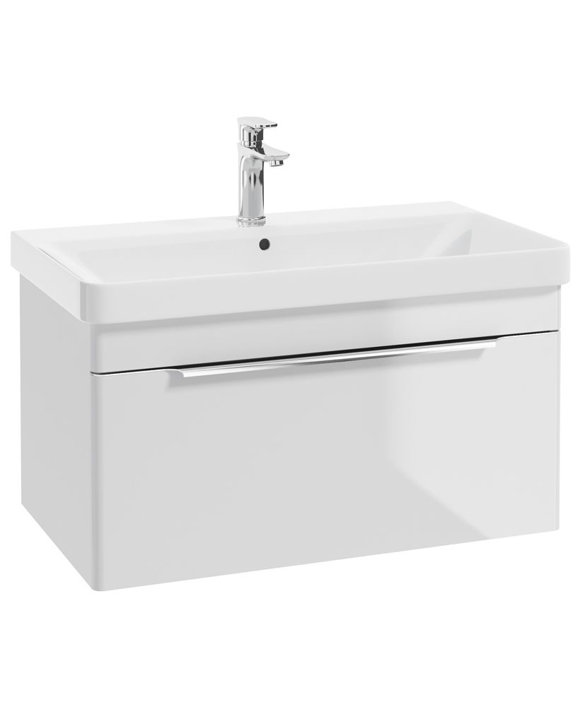 1673363762_vag80wh-1 VAGAR Wall Hung 80cm Single Drawer Vanity Unit - Image 1