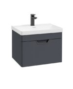 FREYA Wall Hung 60cm Single Drawer Vanity Unit - Black, Matt Night Sky Blue