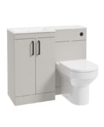 CORTA 100cm LH Combination Two Door Vanity Unit - Black, Morning Mist