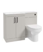 CORTA 110cm LH Combination Two Door Vanity Unit - Black, Morning Mist