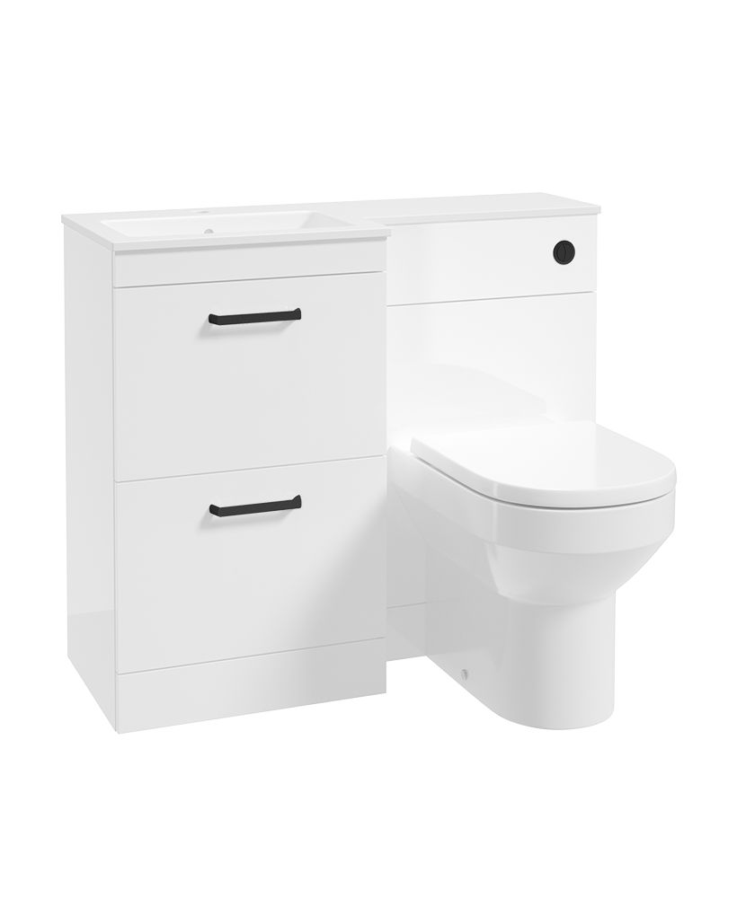 1731942060_uf1960-1 CORTA 100cm LH Combination Two Drawer Vanity Unit - Image 1