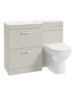 CORTA 110cm LH Combination Two Drawer Vanity Unit - Chrome, Whispering Willow