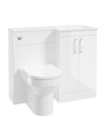 CORTA 100cm RH Combination Two Door Vanity Unit - Chrome, Gloss White
