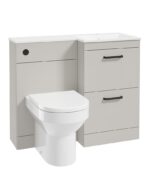 CORTA 100cm RH Combination Two Drawer Vanity Unit - Black, Morning Mist