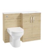CORTA 110cm RH Combination Two Door Vanity Unit - Chrome, Honey Oak