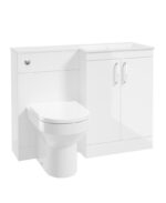 CORTA 110cm RH Combination Two Door Vanity Unit - Chrome, Gloss White