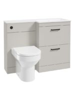 CORTA 110cm RH Combination Two Drawer Vanity Unit - Black, Morning Mist