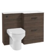 CORTA 110cm RH Combination Two Drawer Vanity Unit - Black, Sable Ash