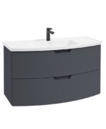 ARC Wall Hung 100cm Two Drawer Vanity Unit - Matt Night Sky Blue & Gloss Basin