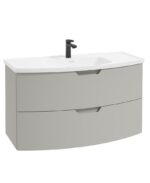 ARC Wall Hung 100cm Two Drawer Vanity Unit - Matt Arctic Grey & Gloss Basin