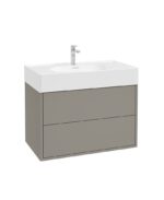 PULSE Wall Hung 80cm Two Drawer Vanity Unit - City Stone & Basin