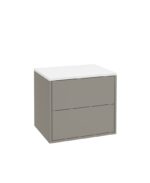 PULSE Wall Hung 60cm Two Drawer Countertop Vanity Unit - City Stone