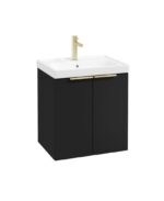 STOCKHOLM Wall Hung 50cm Two Door Vanity Unit - Brushed Gold, Matt Black