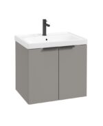 STOCKHOLM Wall Hung 60cm Two Door Vanity Unit - Matt Black, Matt Khaki