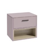 MALMO Wall Hung 60cm Single Drawer Countertop Vanity Unit - Black, Matt Cashmere Pink