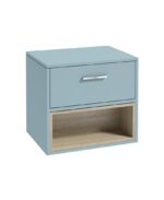 MALMO Wall Hung 60cm Single Drawer Countertop Vanity Unit - Chrome, Matt Morning Sky Blue
