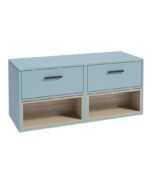 MALMO Wall Hung 120cm Two Drawer Countertop Vanity Unit - Black, Matt Morning Sky Blue