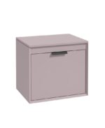 FJORD Wall Hung 60cm Two Drawer Countertop Vanity Unit - Matt Black, Matt Cashmere Pink