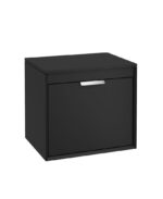 FJORD Wall Hung 60cm Two Drawer Countertop Vanity Unit - Brushed Chrome, Matt Black