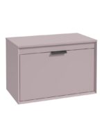 FJORD Wall Hung 80cm Two Drawer Countertop Vanity Unit - Matt Black, Matt Cashmere Pink