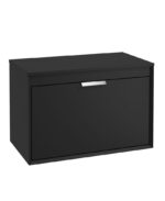 FJORD Wall Hung 80cm Two Drawer Countertop Vanity Unit - Brushed Chrome, Matt Black