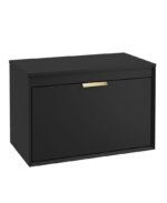 FJORD Wall Hung 80cm Two Drawer Countertop Vanity Unit - Brushed Gold, Matt Black