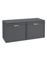 FJORD Wall Hung 120cm Four Drawer Countertop Vanity Unit - Brushed Gold, Matt Midnight Grey