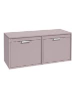 FJORD Wall Hung 120cm Four Drawer Countertop Vanity Unit - Brushed Chrome, Matt Cashmere Pink
