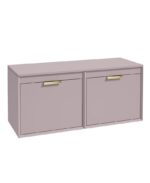 FJORD Wall Hung 120cm Four Drawer Countertop Vanity Unit - Brushed Gold, Matt Cashmere Pink