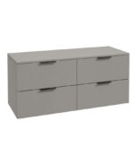 STOCKHOLM Wall Hung 120cm Four Drawer Countertop Vanity Unit - Matt Black, Matt Khaki