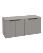 STOCKHOLM Wall Hung 120cm Four Door Countertop Vanity Unit - Matt Black, Matt Khaki