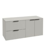 STOCKHOLM Wall Hung 120cm Two Drawer/Two Door Countertop Vanity Unit - Matt Black, Matt Arctic Grey