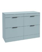 STOCKHOLM Floorstanding 120cm Four Drawer Countertop Vanity Unit - Matt Black, Matt Morning Sky Blue