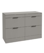 STOCKHOLM Floorstanding 120cm Four Drawer Countertop Vanity Unit - Matt Black, Matt Khaki