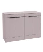 STOCKHOLM Floorstanding 120cm Four Door Countertop Vanity Unit - Matt Black, Matt Cashmere Pink