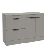 STOCKHOLM Floorstanding 120cm Two Drawer/Two Door Countertop Vanity Unit - Matt Black, Matt Khaki