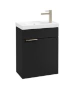 STOCKHOLM Wall Hung 50cm Single Door Cloakroom Vanity Unit - Brushed Nickel, Matt Black