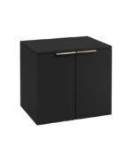 STOCKHOLM Wall Hung 60cm Two Door Countertop Vanity Unit - Brushed Nickel, Matt Black