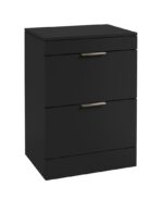 STOCKHOLM Floorstanding 60cm Two Drawer Countertop Vanity Unit - Brushed Nickel, Matt Black
