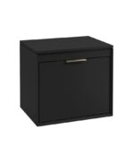 FJORD Wall Hung 60cm Two Drawer Countertop Vanity Unit - Brushed Nickel, Matt Black