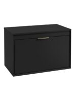 FJORD Wall Hung 80cm Two Drawer Countertop Vanity Unit - Brushed Nickel, Matt Black