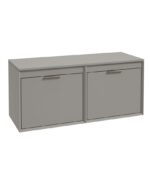 FJORD Wall Hung 120cm Four Drawer Countertop Vanity Unit - Brushed Nickel, Matt Khaki