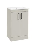 CORTA Floorstanding 50cm Two Door Vanity Unit - Black, Whispering Willow