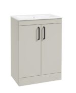 CORTA Floorstanding 60cm Two Door Vanity Unit - Black, Whispering Willow