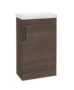 CORTA Floorstanding 50cm Single Door Compact Vanity Unit - Sable Ash-Blac