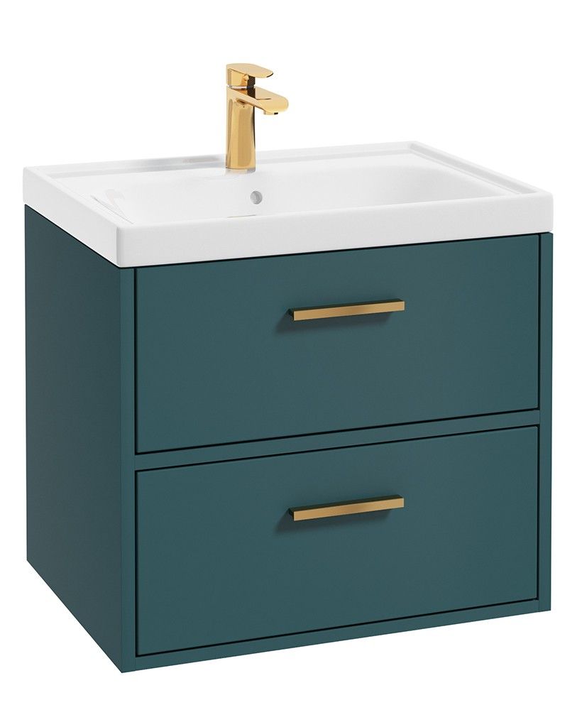 1755097353_gfin60ob-1 FINLAND Wall Hung 60cm Two Drawer Vanity Unit - Image 1