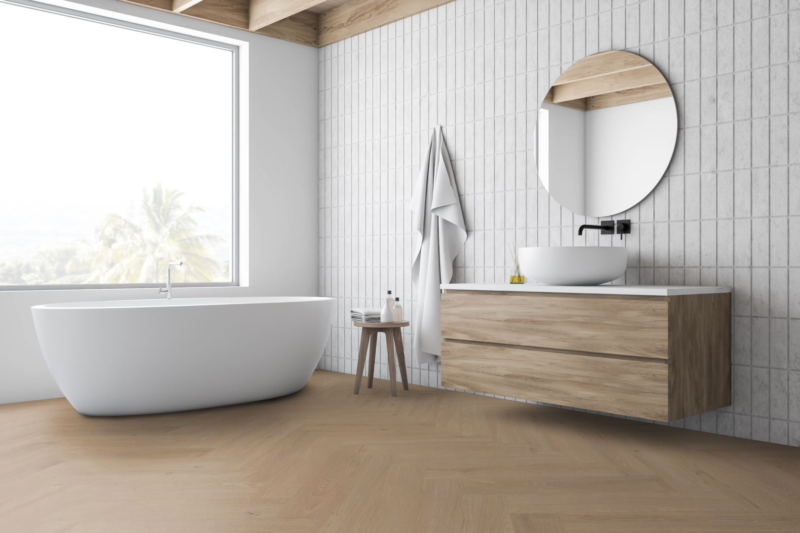 SPC-Oak-Sahara-Herringbone-Waterproof-Vinyl-Wood-Floor SPC Oak Sahara Herringbone Vinyl Floor - Image 1