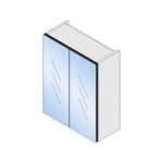 Slimline 2 Door Mirror Unit - 500mm, Black