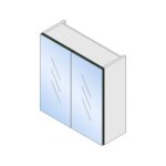 Slimline 2 Door Mirror Unit - 600mm, Fir Green